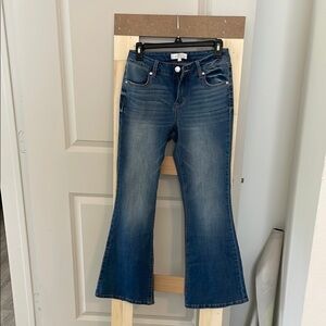 1822 Denim Blue Flare Wide Leg Jeans